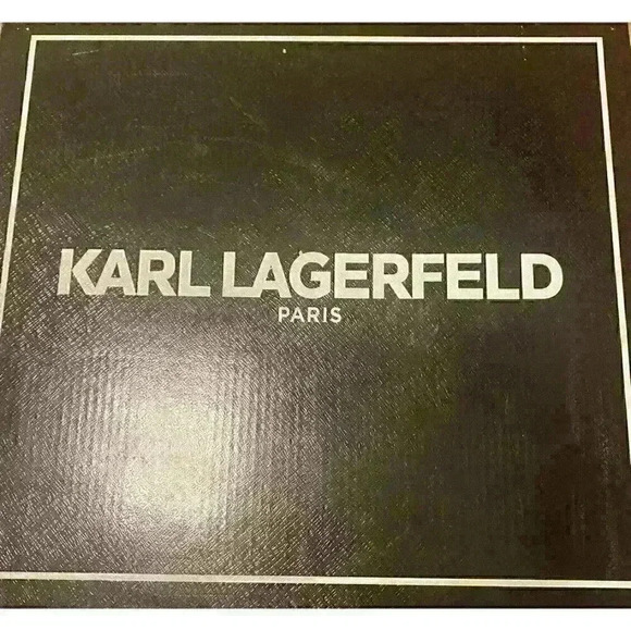 ❤️KARL LAGERFELD PARIS NIB Pepper Rhinestone Curb Link Combat Boots size 5 Black - Picture 7 of 8